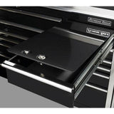 55 in. 11-Drawer Professional Roller Cabinet with Stainless Steel Work Surface in Black - Super Arbor