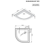 Glamour 38 in. x 77 in. Corner Drain Corner Shower Kit in White and Satin Nickel Hardware - Super Arbor