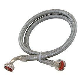 EASTMAN 4-ft L 3/4-in FHT Inlet x 3/4-in Outlet Braided Stainless Steel Washing Machine Fill Hose