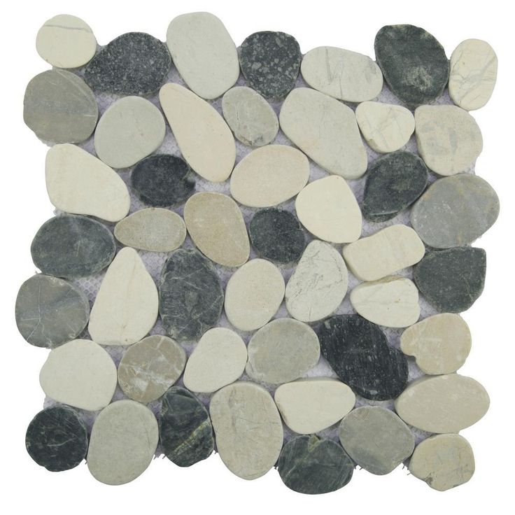 Cruz Bay Sliced Pebble Tile River Grey 11-1/2 in. x 11-1/2 in. x 9.5 mm Mesh-Mounted Mosaic Tile (10.12 sq. ft. / case)