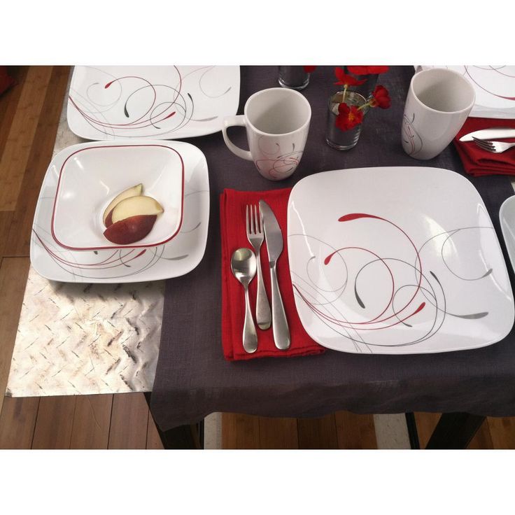 16-Piece Patterned Splendor Glass Dinnerware Set (Service for 4)