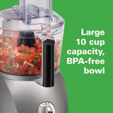 10-Cup 3-Speed Grey Food Processor with 6 Functions