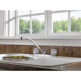 Peerless Chrome 2-Handle Deck-Mount Low-Arc Handle Kitchen Faucet (Deck Plate Included)