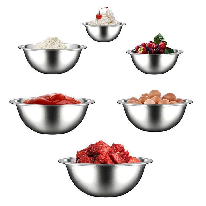 6-Piece Stainless Steel Kitchen Mixing Bowls Set