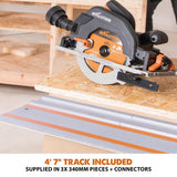15 Amp 7-1/4 in. Circular Track Saw Kit with 40 in. Track, Electric Brake and Multi-Material Blade - Super Arbor
