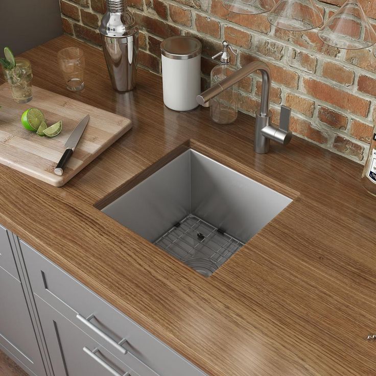 Undermount 16-Gauge Stainless Steel 13 x 15 in. Single Bowl Wet Bar Prep Kitchen Sink