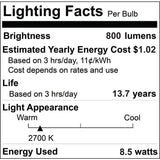 Bulbrite 100-Watt Equivalent A21 Clear Dimmable Edison LED Light Bulb Warm White (2-Pack)