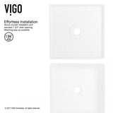 VIGO Dianthus Handmade Matte Stone Square Vessel Bathroom Sink in Matte White