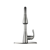 Carla Single-Handle Pull-Down Sprayer Kitchen Faucet in Stainless Steel - Super Arbor