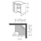 allen + roth Aveley 36-in W x 34.5-in H x 24-in D Linen Maple Corner Base Semi-Custom Cabinet