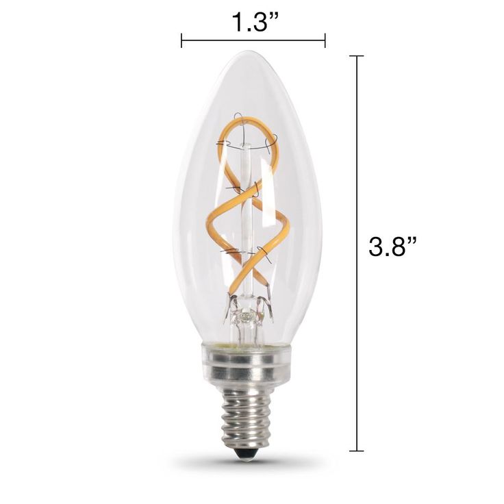 Feit Electric 25-Watt Equivalent B10 Dimmable Candelabra Clear Glass Vintage LED Light Bulb with Spiral Filament Bright White (4-Pack)