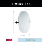 Delta Porter 26 in. x 23 in. Frameless Oval Bathroom Mirror with Beveled Edges in Oil Rubbed Bronze