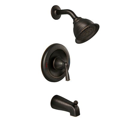 Banbury Single-Handle 1-Spray 1.75 GPM Tub and Shower Faucet with Curved Shower Rod in Mediterranean Bronze