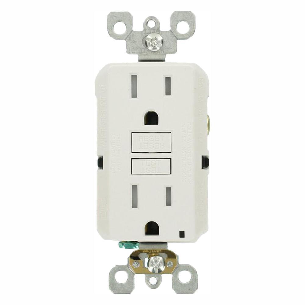 15 Amp 125-Volt Duplex SmarTest Self-Test SmartlockPro Tamper Resistant GFCI Outlet, Black - Super Arbor