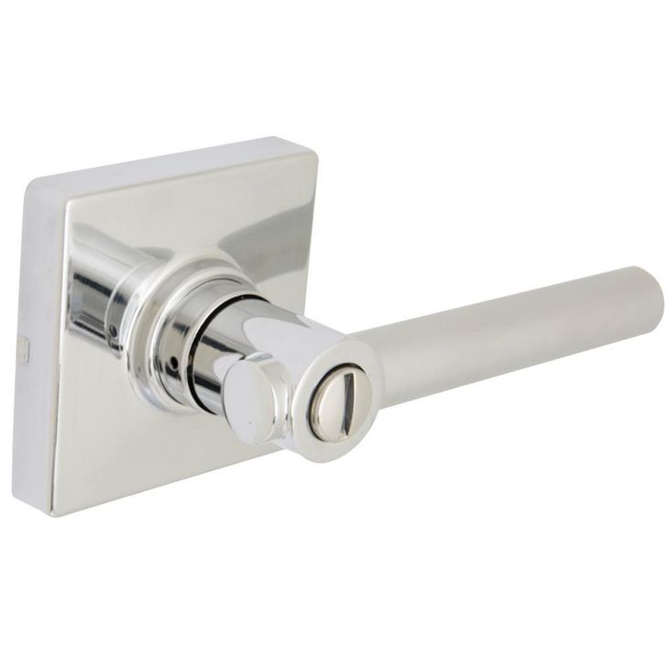 Highland Matte Black Bed and Bath Door Lever with Square Rose