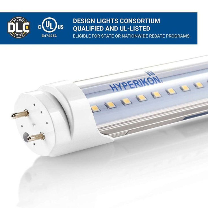 Hyperikon 18-Watt 4 ft. Linear T8 Ballast Compatible (Electronic Ballast) Double-End 5000K Clear LED Tube Light Bulb (24-Pack)