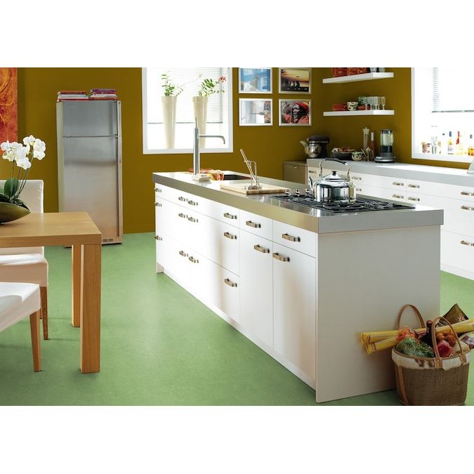 Forbo Flooring Systems Marmoleum Cinch Loc Seal Leaf 10-mm T x 12-in W x 36-in L Waterproof Tile Look Laminate Flooring (20.34-sq ft / Carton)