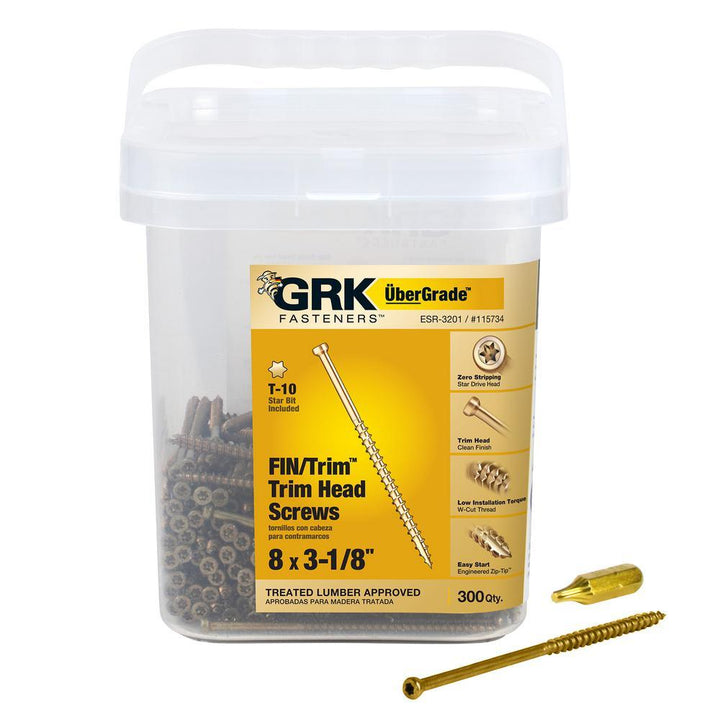 #8 x 3-1/8 in. Star Drive Trim-Head Finish Screw (300-per Pack)