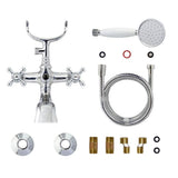 Classic 6 in. 2-Handle 1-Spray Tub and Shower Faucet with Porcelain Hand Held Shower in Polished Chrome (Valve Included) - Super Arbor