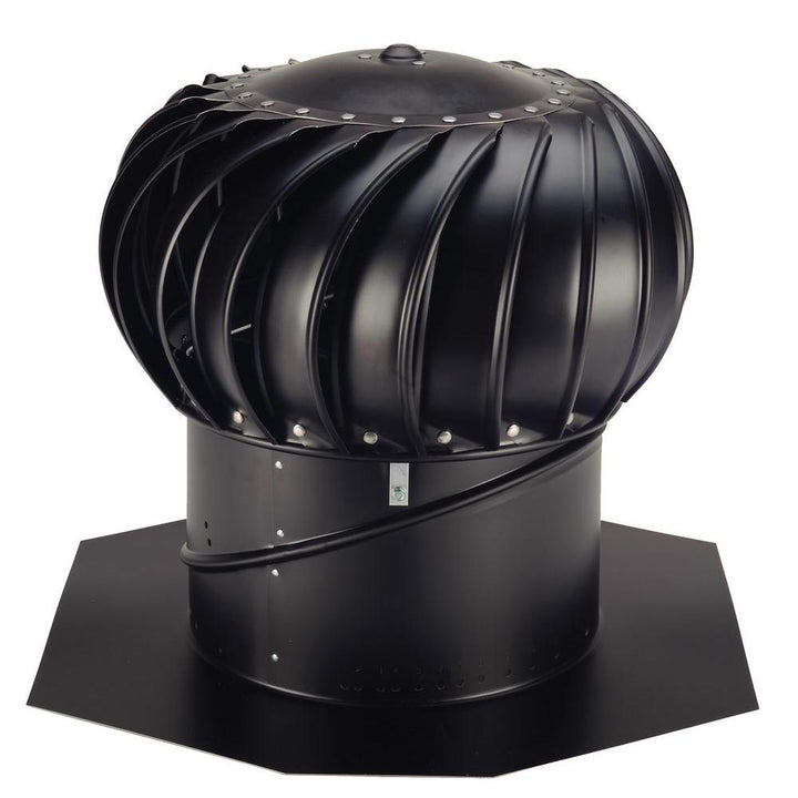 12 in. Black Aluminum Internally Braced Whirlybird Wind Turbine - Super Arbor