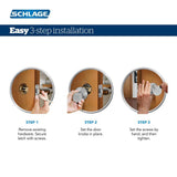 Georgian Satin Nickel Keyed Entry Door Knob with Addison Trim - Super Arbor