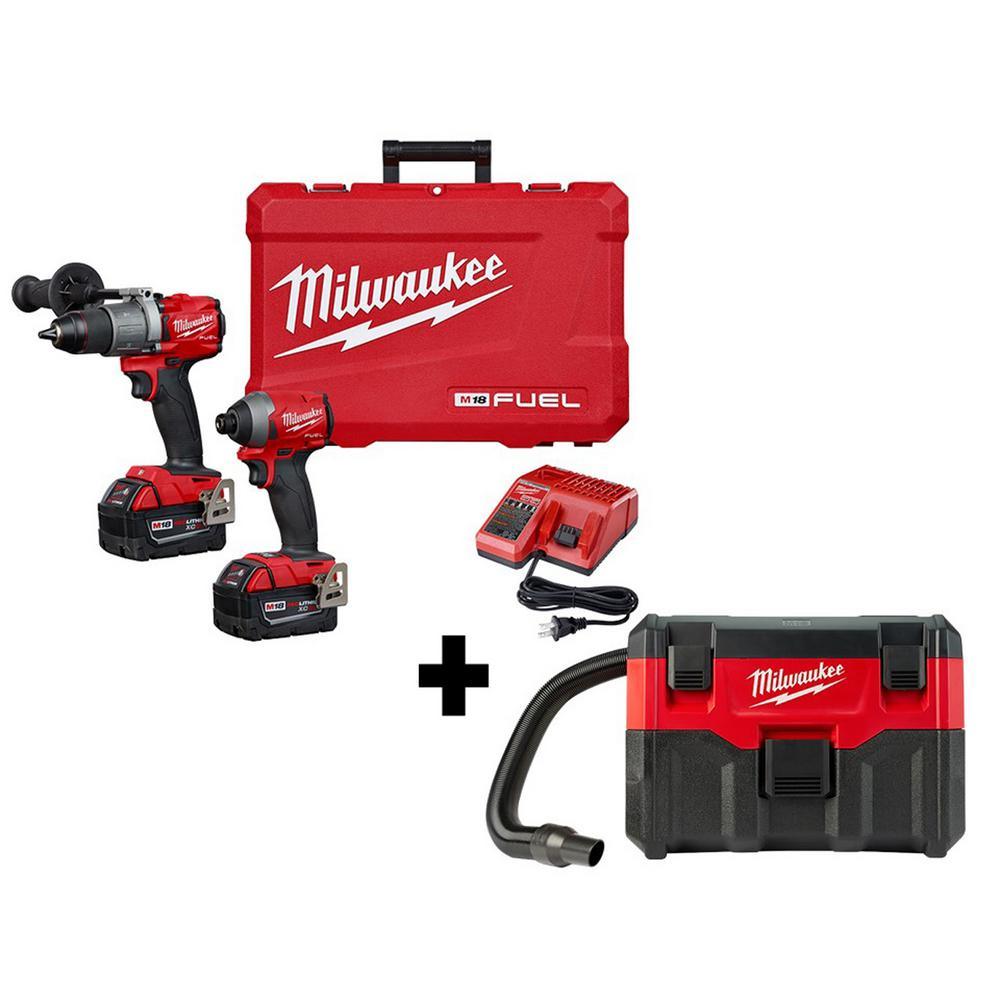 M18 FUEL 18-Volt Lithium-Ion Brushless Cordless Hammer Drill and Impact Driver Combo Kit (2-Tool) with Free FUEL Jigsaw - Super Arbor