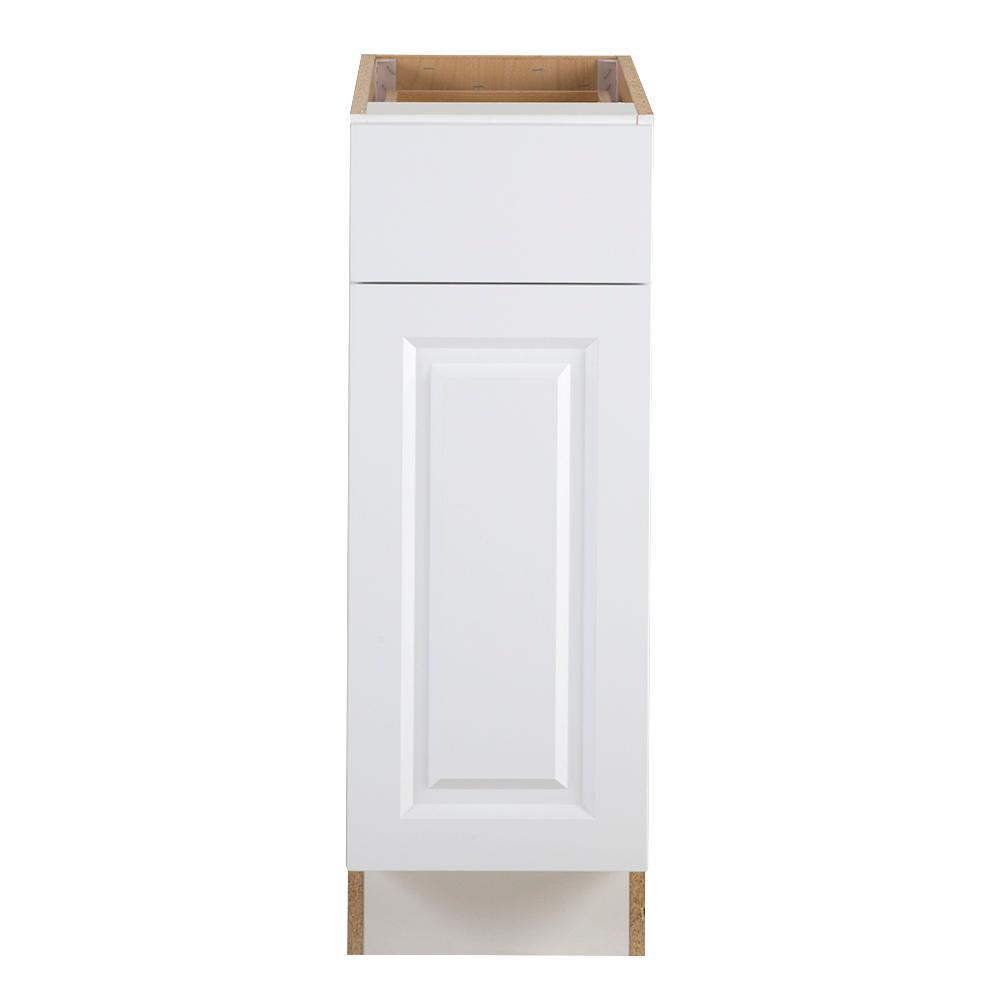 Benton Assembled 12x34.5x24.5 in. Base Cabinet with Soft Close Full Extension Drawer in White - Super Arbor