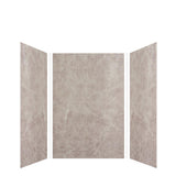 Expressions 48 in. x 48 in. x 96 in. 4-Piece Easy Up Adhesive Alcove Shower Wall Surround in Bianca - Super Arbor