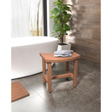 Patented 18 in. Sumba Lotus Teak Shower Bench - Super Arbor