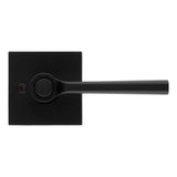 Lisbon Iron Black Square Exterior Entry Door Lever featuring SmartKey Security - Super Arbor