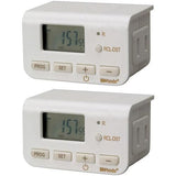 Woods 50007WD Indoor 24-Hour Digital Plug-In Timer, 2 Pack, 1 Polarized Outlet, Ideal For Automating Your Holiday Decorations and Christmas Tree Lights