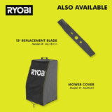RYOBI 13 in. ONE+ 18-Volt Lithium-Ion Cordless Battery Walk Behind Push Lawn Mower - 4.0 Ah Battery/Charger Included