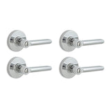Tonbridge Aged Bronze Bed/Bath Door Lever with Round Rose (4-Pack)