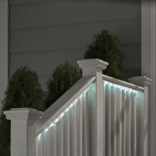 Solar Powered 16 ft. Clear Outdoor Integrated LED 5000K Day Light Landscape Rope Light with Remote Panel