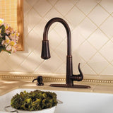 Pfister Ashfield Rustic Bronze 1-Handle Deck-Mount Pull-Out Handle Kitchen Faucet (Deck Plate Included)