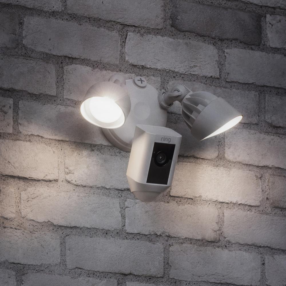 Wireless Video Doorbell 2 with Floodlight Cam White (2-Pack) - Super Arbor