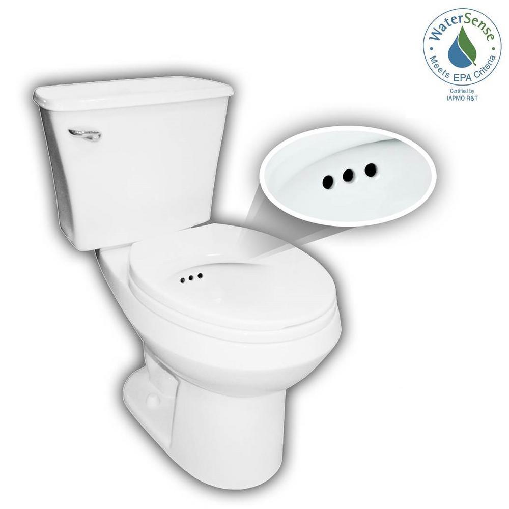 2-pc. 1.28 GPF Single Flush Elongated Toilet with Patented Overflow Protection Technology in White with Seat - Super Arbor