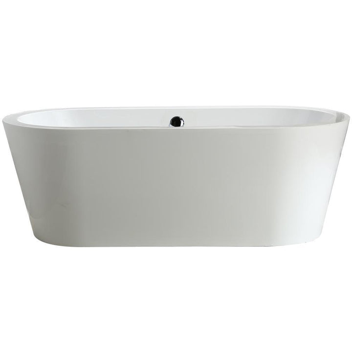Melania 5.6 ft. Acrylic Flatbottom Non-Whirlpool Bathtub in White - Super Arbor