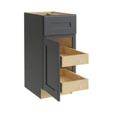 Home Decorators Collection Newport 12 in. W x 24 in. D x 34.5 in. H Assembled Plywood Base Kitchen Cabinet in Deep Onyx with 2ROT Soft Close LH