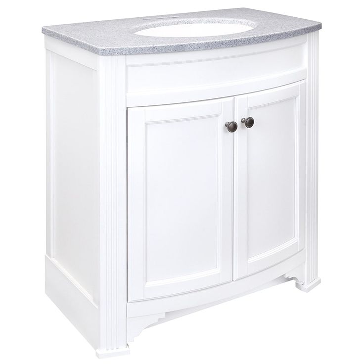 Style Selections Delyse 30-in White Single Sink Bathroom Vanity with Pepper Solid Surface Top