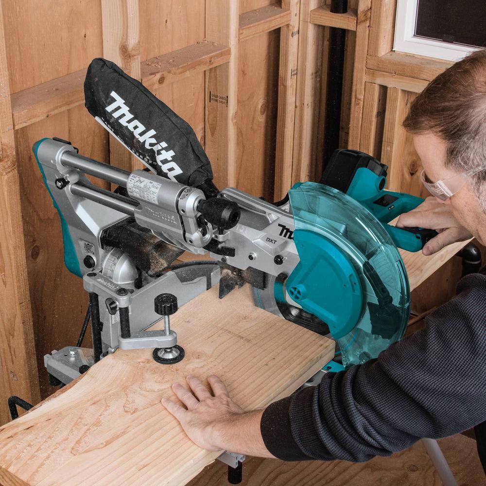 15 Amp 10 in. Dual Bevel Sliding Compound Miter Saw with Laser/Bonus Compact Folding Miter Saw Stand - Super Arbor