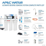 Ultimate Electric Pumped Undersink Reverse Osmosis Water Filtration System 50 GPD for Low Pressure Home 0-30 psi 120V US