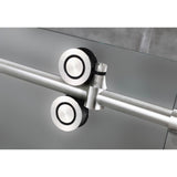 Langham XL 68 - 72 in. x 80 in. Frameless Sliding Shower Door with Ultra-Bright Frosted Glass in Stainless Steel - Super Arbor