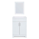 Style Selections Kirkman 24-in White Single Sink Bathroom Vanity with White Cultured Marble Top (Mirror Included)