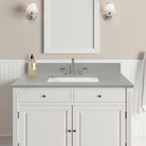43 in. W x 22 in. D x 0.75 in. H Quartz Vanity Top in Earth Gray with White Basin - Super Arbor