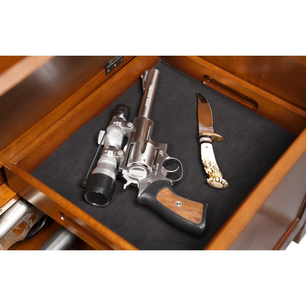 4-Gun Solid Wood Entryway Gun Cabinet Concealment Bench in Medium Cherry - Super Arbor