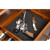 4-Gun Solid Wood Entryway Gun Cabinet Concealment Bench in Medium Cherry - Super Arbor