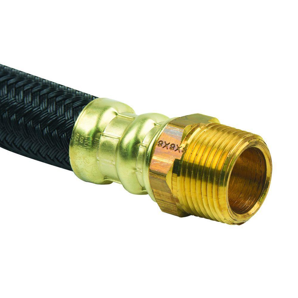 3/4 in. MIP x 3/4 in. FIP x 24 in. Polymer Braided Water Heater Connector (0.57 in. I.D.) - Super Arbor