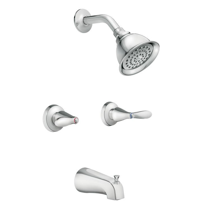 Moen Adler Chrome 2-Handle Bathtub and Shower Faucet with Valve