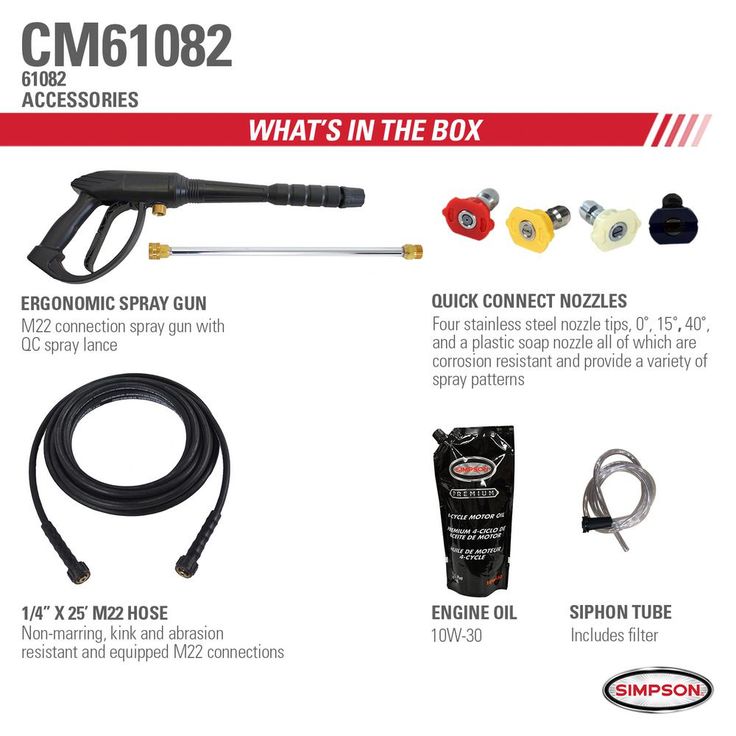 Simpson Clean Machine by SIMPSON CM61082 3200 PSI at 2.4 GPM 196cc Cold Water Residential Gas Pressure Washer